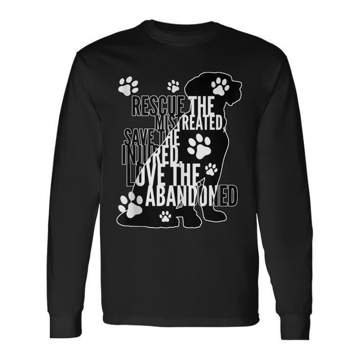 Rescue Save Love Cute Animal Rescue Dog Cat Lovers Long Sleeve T-Shirt Gifts ideas