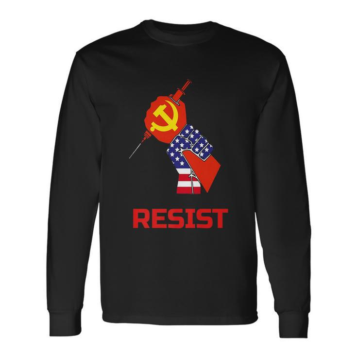 Resist Anti Vaccine Mandates And Communisum Premium Tshirt Long Sleeve T-Shirt
