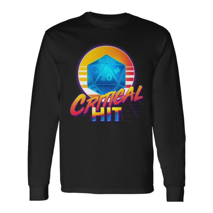 Retro 80S Dnd Critical Hit Long Sleeve T-Shirt