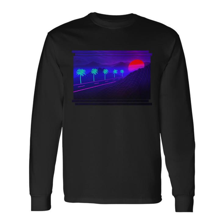 Retro 80S Vaporwave Long Sleeve T-Shirt