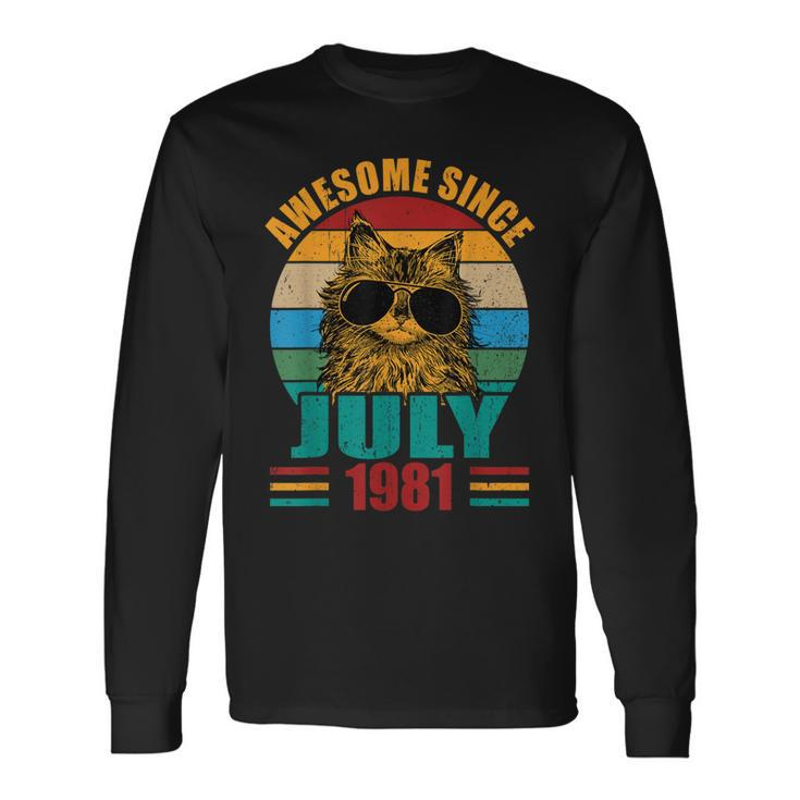 Retro Awesome Since July 1981 41St Birthday 41 Years Old Long Sleeve T-Shirt