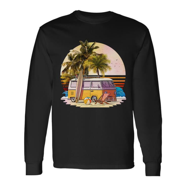 Retro Beach Bum Hippie Van Long Sleeve T-Shirt