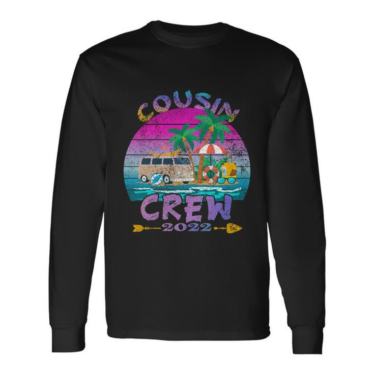 Retro Cousin Crew Vacation 2022 Beach Trip Matching Long Sleeve T-Shirt Gifts ideas