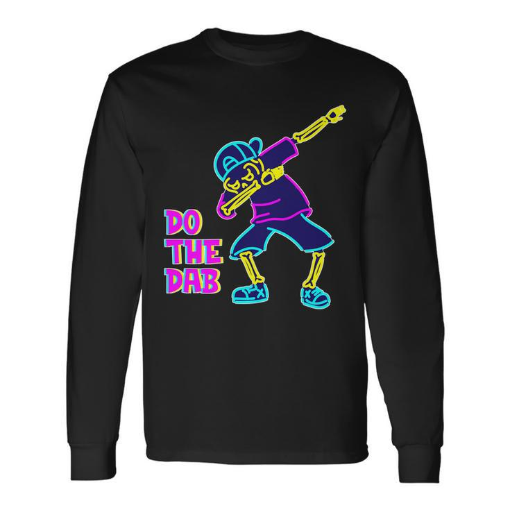 Retro Do The Dab Neon Skeleton Long Sleeve T-Shirt