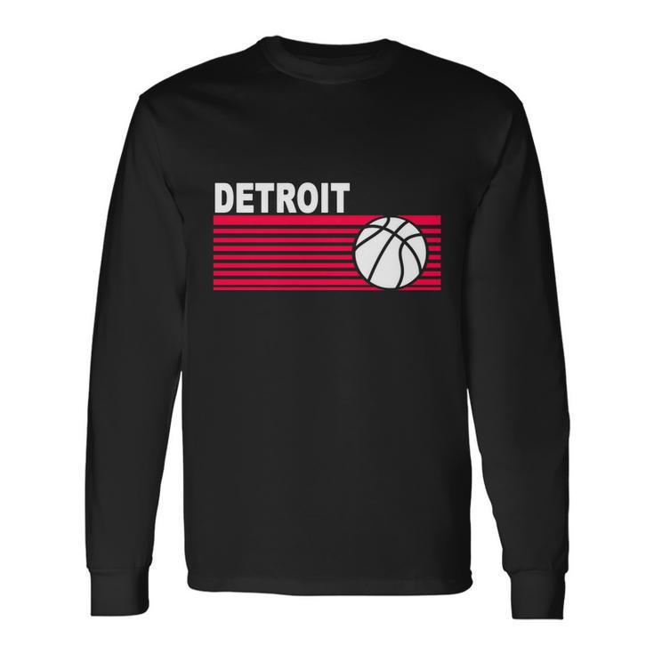Retro Detroit Basketball Classic Logo Long Sleeve T-Shirt