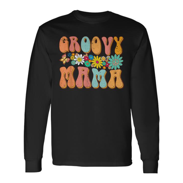 Retro Groovy Birthday Matching Cute Groovy Mama Long Sleeve T-Shirt
