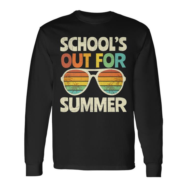 Retro Last Day Of School Schools Out For Summer Teacher V3 Long Sleeve T-Shirt