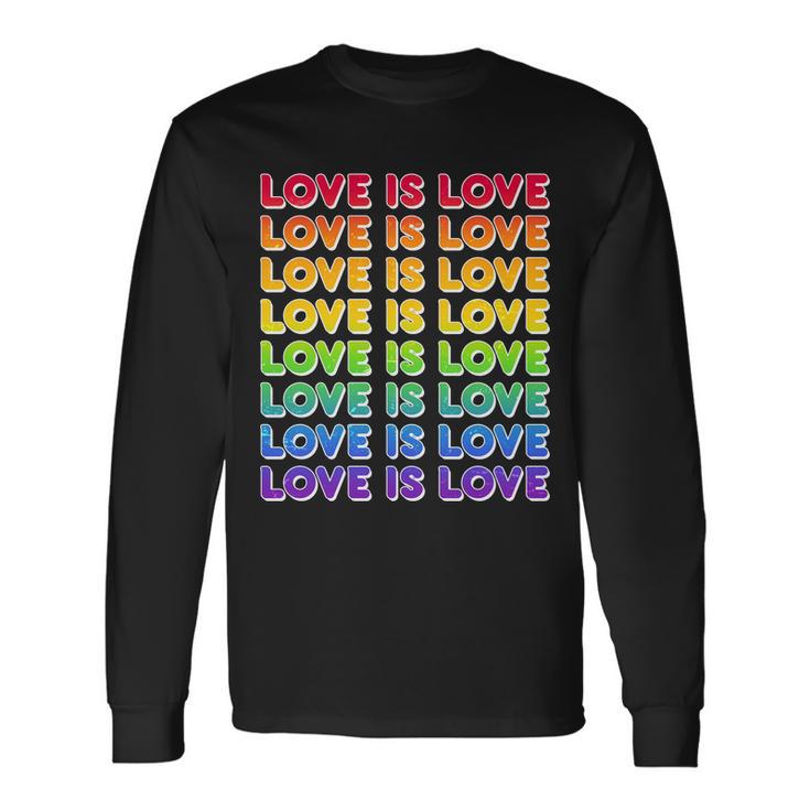 Retro Love Is Love Lgbt Rainbow Long Sleeve T-Shirt