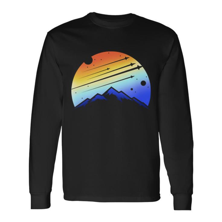 Retro Mountain Stars Long Sleeve T-Shirt