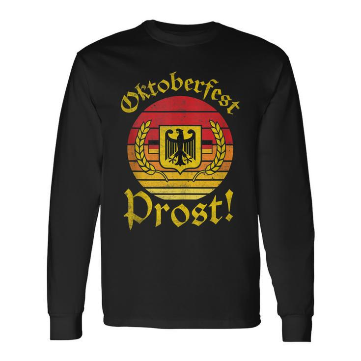 Retro Prost Men Women German Eagle Vintage Oktoberfest Men Women Long Sleeve T-Shirt T-shirt Graphic Print Gifts ideas