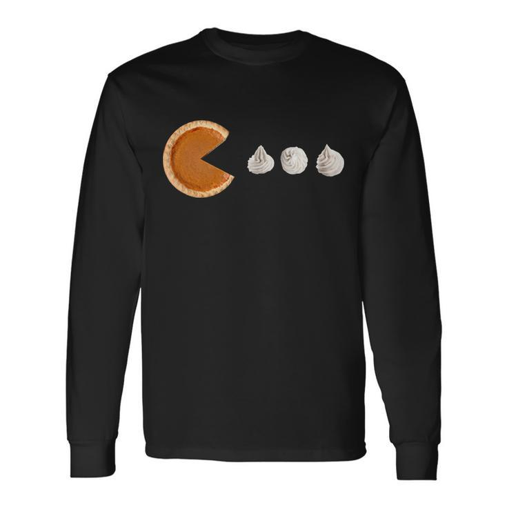 Retro Pumpkin Pie Thanksgiving Game Tshirt Long Sleeve T-Shirt Gifts ideas
