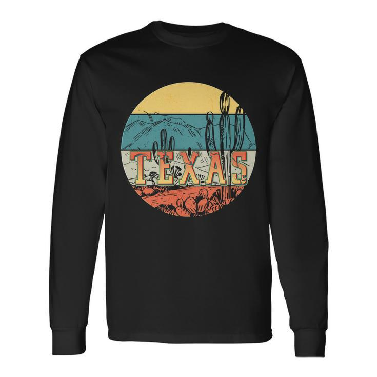 Retro Texas Desert Emblem Long Sleeve T-Shirt