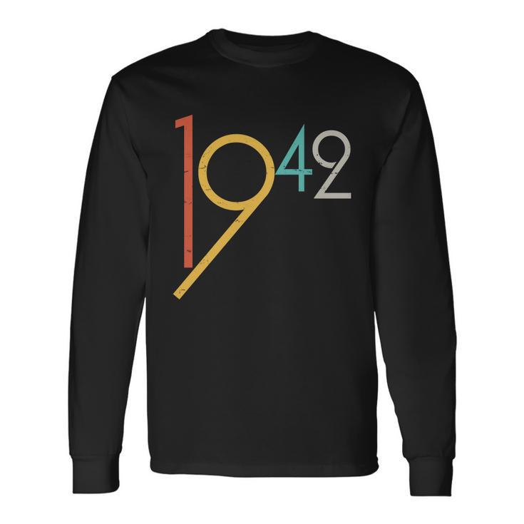 Retro Vintage 1942 80Th Birthday Tshirt Long Sleeve T-Shirt