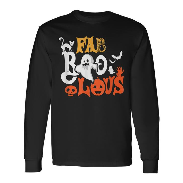 Retro Vintage Boo Fabboolous Halloween Party Costume Long Sleeve T-Shirt