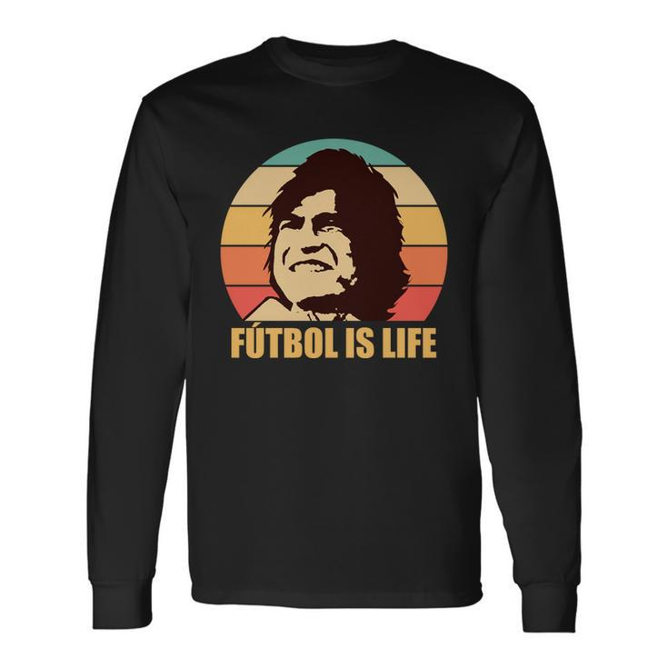 Retro Vintage Futbol Is Life Tshirt Long Sleeve T-Shirt