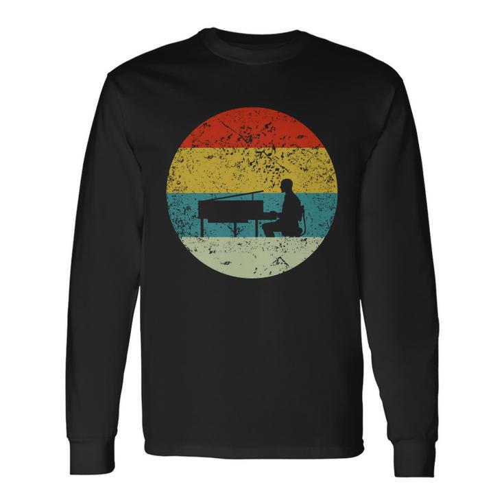 Retro Vintage Piano Player Long Sleeve T-Shirt