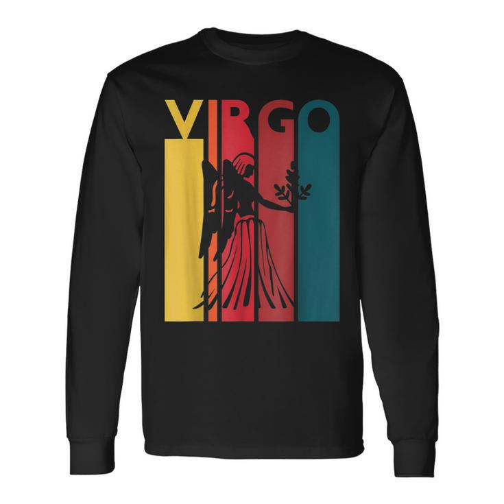 Retro Virgo Zodiac Sign August September Birthday Men Women Long Sleeve T-Shirt T-shirt Graphic Print