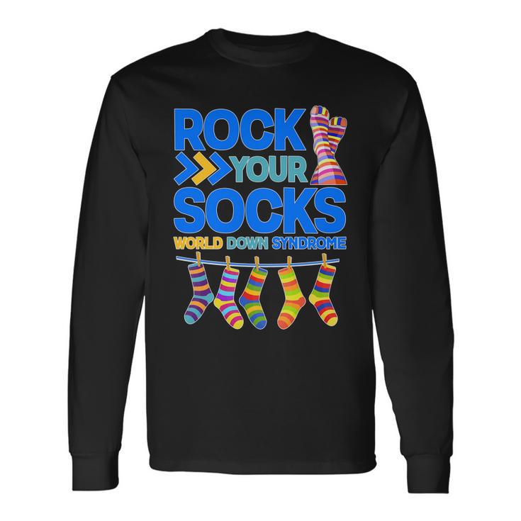 Rock Your Socks World Down Syndrome Awareness Day Tshirt Long Sleeve T-Shirt