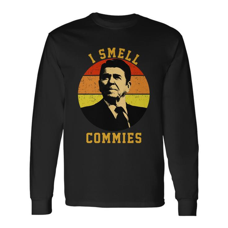 Ronald Reagan I Smell Commies Tshirt Long Sleeve T-Shirt