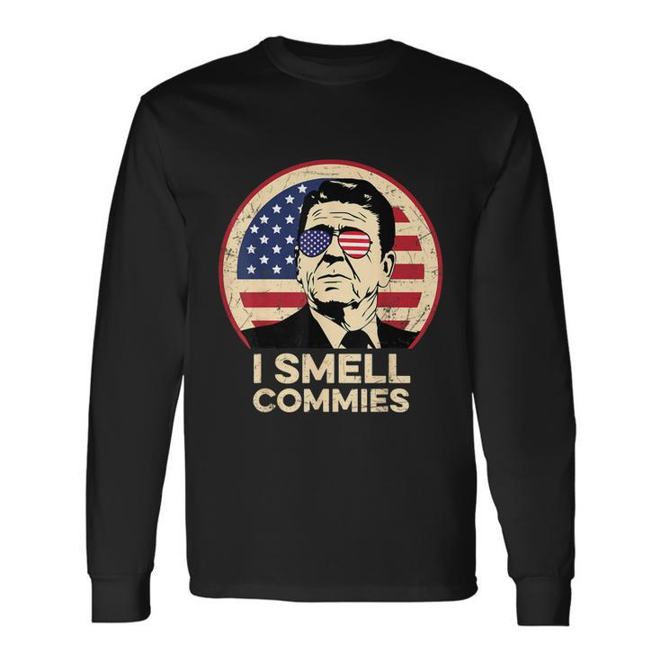Ronald Reagan I Smell Commies Patriotic American President Long Sleeve T-Shirt