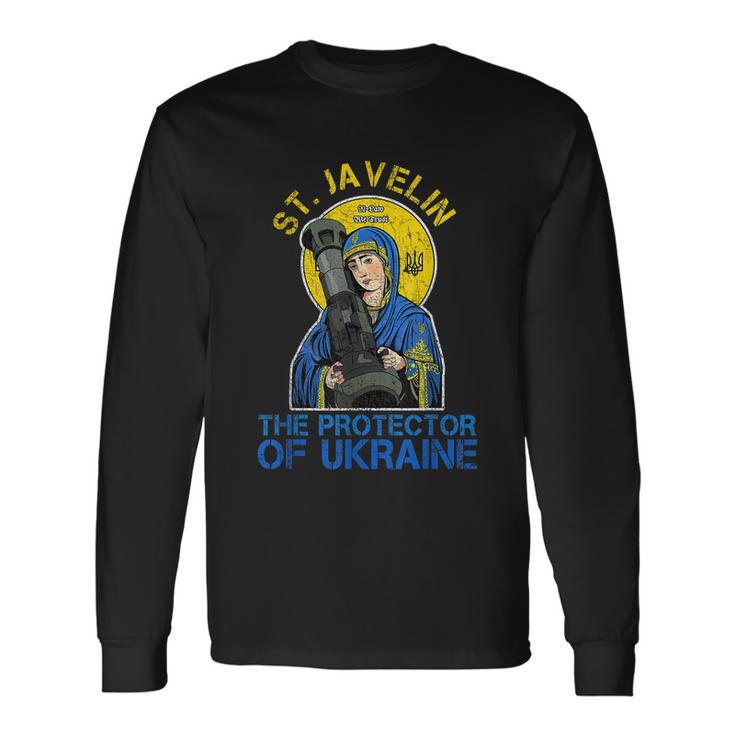 Saint Javelin The Protector Of Ukraine Tshirt Long Sleeve T-Shirt