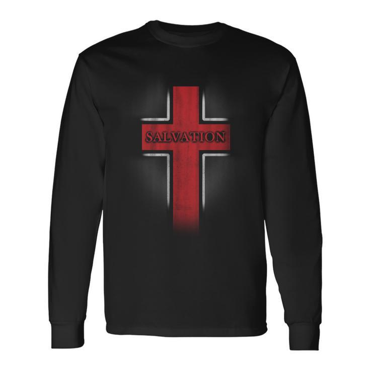 Salvation Christian Cross Tshirt Long Sleeve T-Shirt