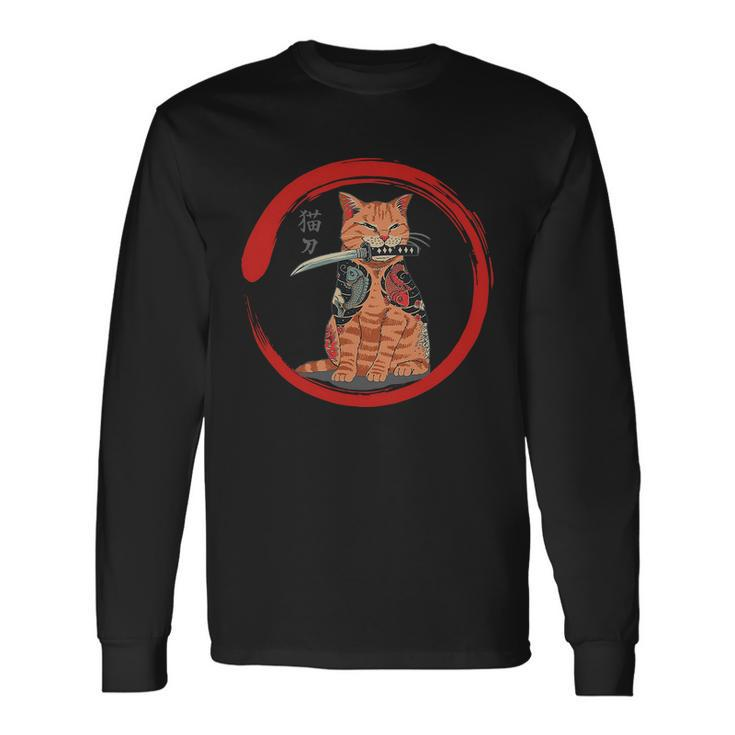 Samurai Cattana Emblem Long Sleeve T-Shirt