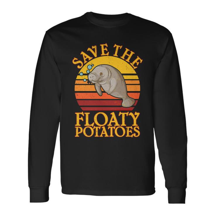 Save The Floaty Potatoes Manatee Tshirt Long Sleeve T-Shirt