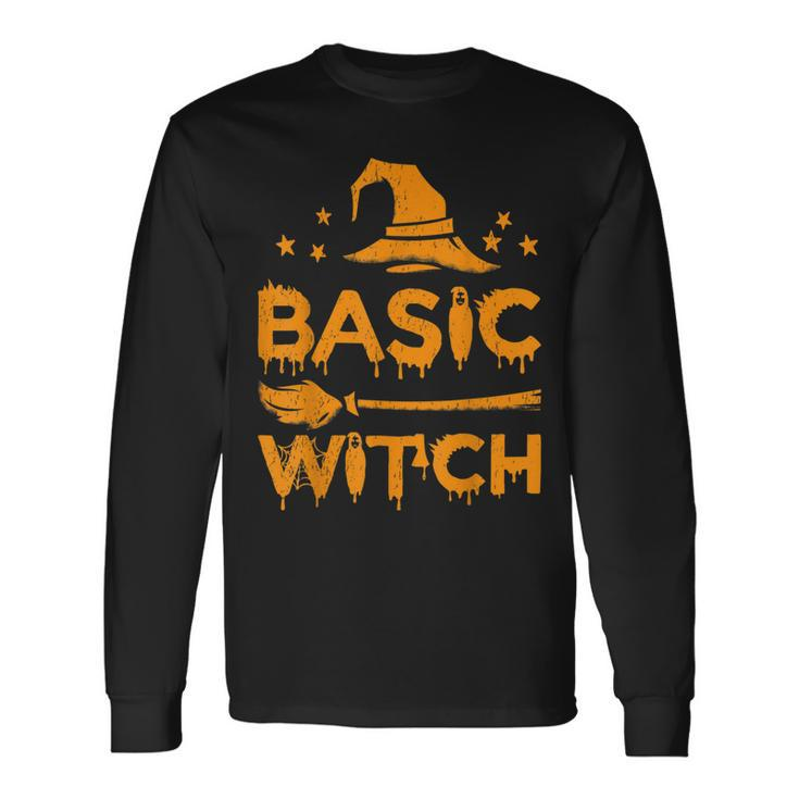 Scary Basic Witch Halloween Costume Long Sleeve T-Shirt