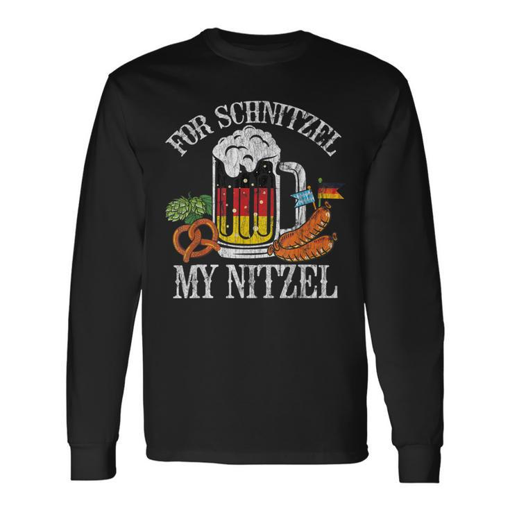 For Schnitzel My Nitzel Oktoberfest German Beer Wurst Men Women Long Sleeve T-Shirt T-shirt Graphic Print Gifts ideas