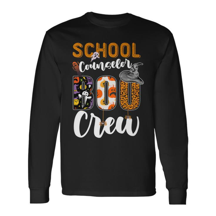 School Counselor Boo Crew Ghost Halloween Matching Long Sleeve T-Shirt
