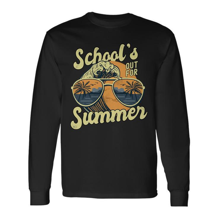 Schools Out For Summer For Teacher Cool Last Day Vintage Long Sleeve T-Shirt