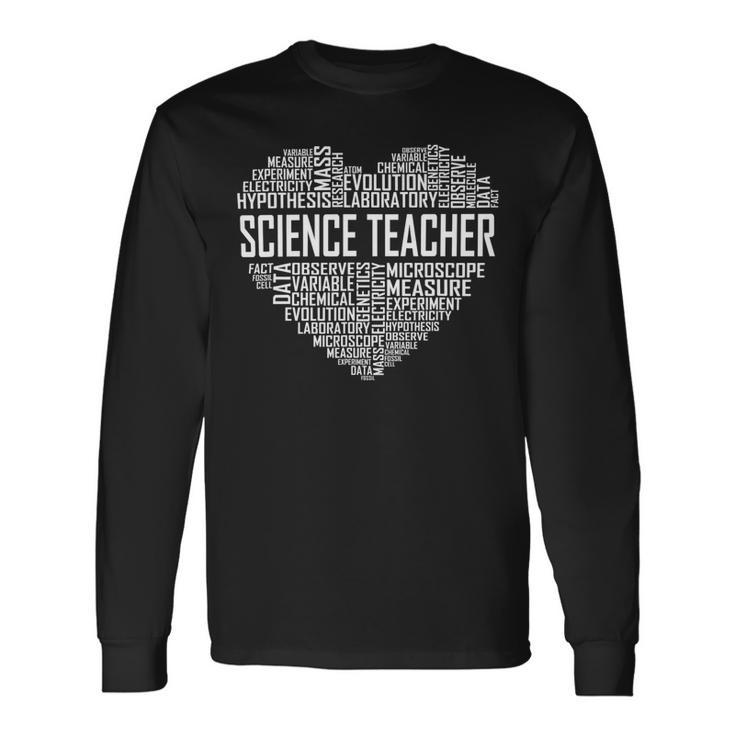 Science Teacher Heart Proud Science Teaching Long Sleeve T-Shirt Gifts ideas
