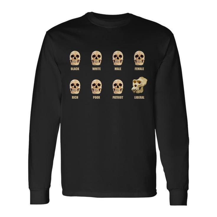 Skulls Of Modern America Liberal Monkey Skull Long Sleeve T-Shirt Gifts ideas