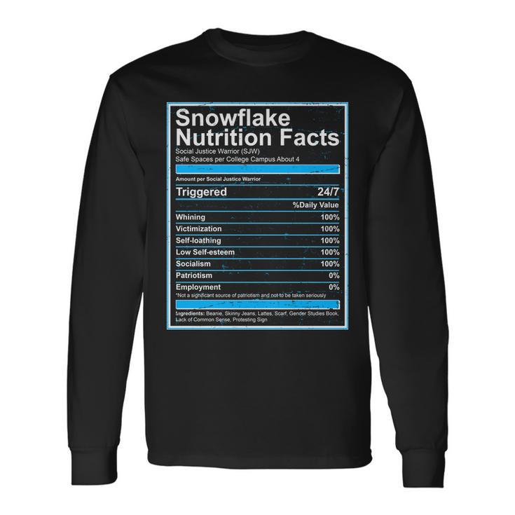 Snowflake Nutrition Facts Long Sleeve T-Shirt