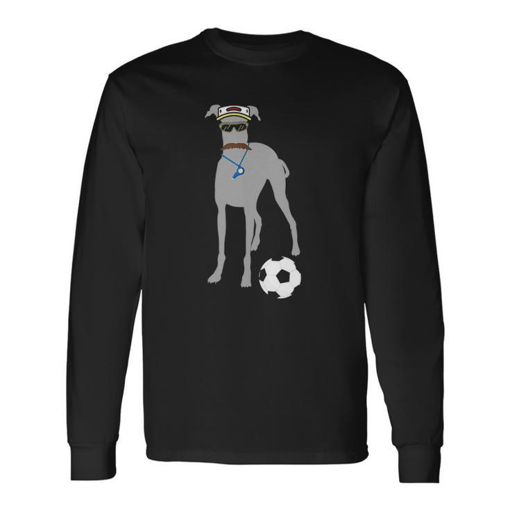 Soccer Idea Fans- Sporty Dog Coach Hound Long Sleeve T-Shirt T-Shirt