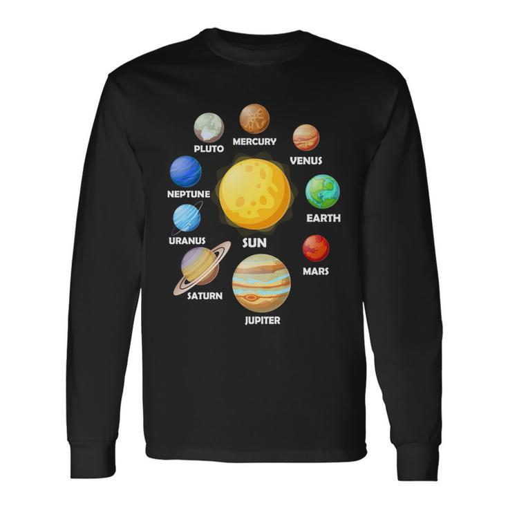 Solar System Planets Sun Mars Long Sleeve T-Shirt