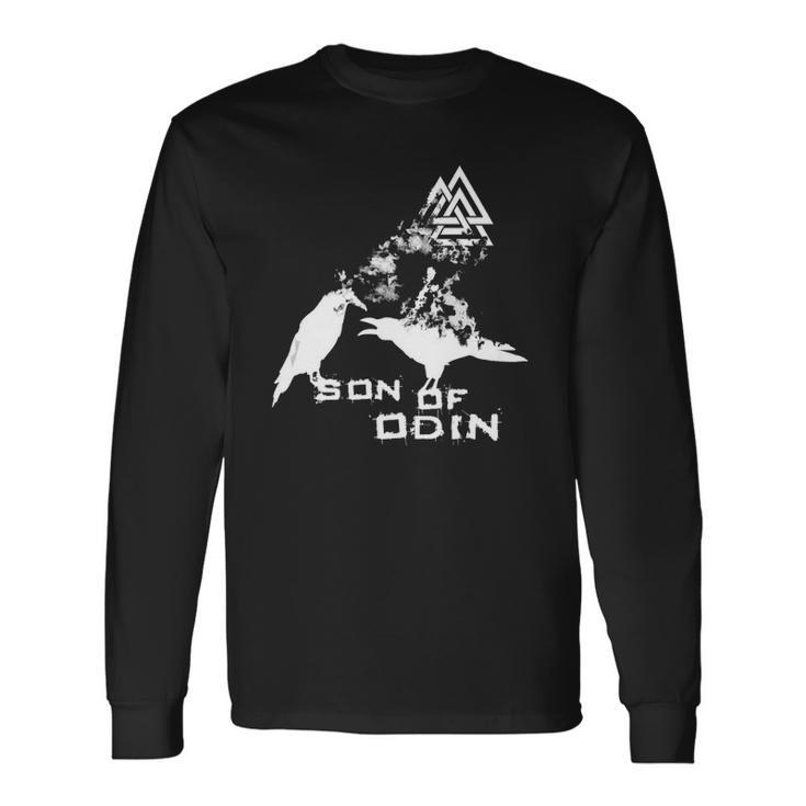 Son Of Odin Viking Odin&8217S Raven Norse Long Sleeve T-Shirt