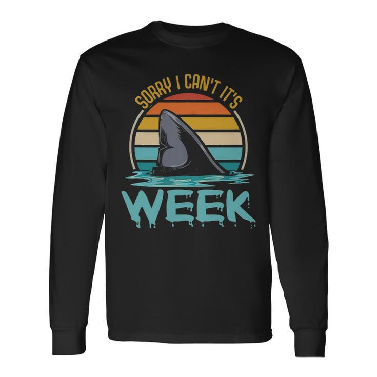 Sorry I Cant Its Week Ocean Scuba Diving Shark Lover Long Sleeve T-Shirt