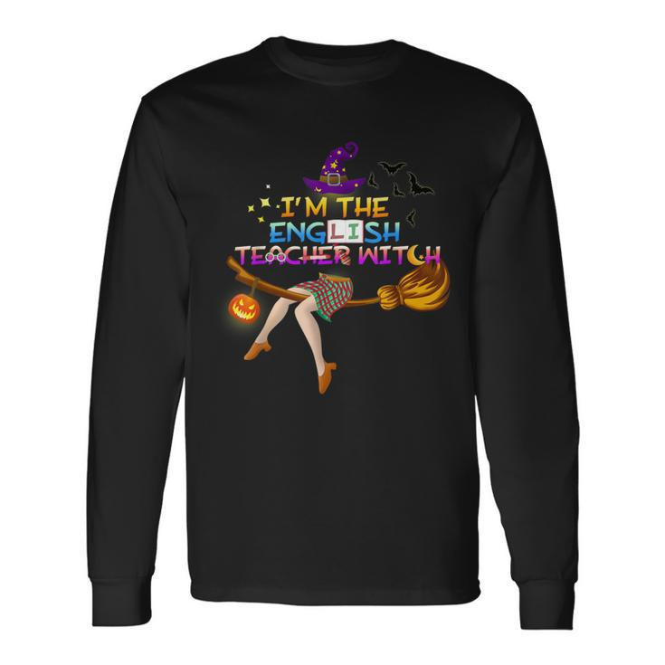 Spooky Boo Im A Frivolous Halloween English Teacher Witch Long Sleeve T-Shirt Gifts ideas
