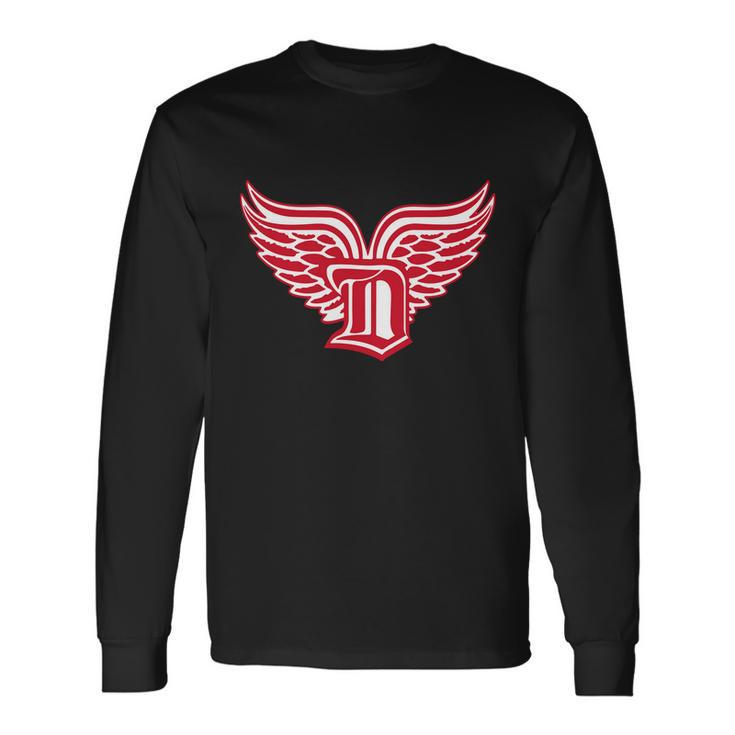 Sporty Detroit Fan Old English D With Wings Long Sleeve T-Shirt