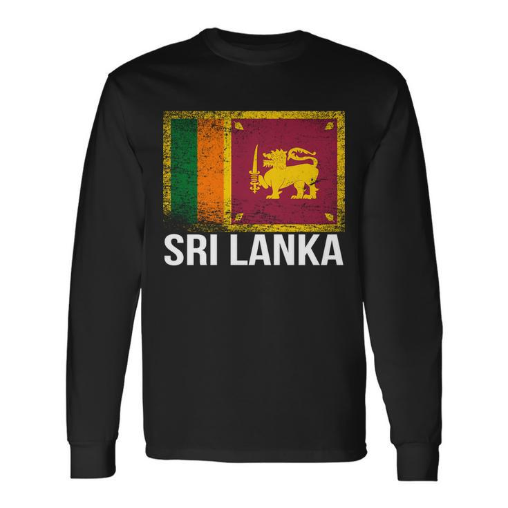 Sri Lanka Flag Long Sleeve T-Shirt