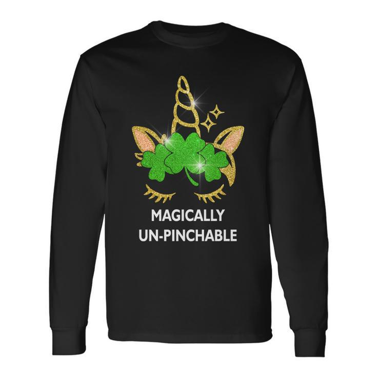 St Patricks Day Unicorn Magically Unpinchable Long Sleeve T-Shirt
