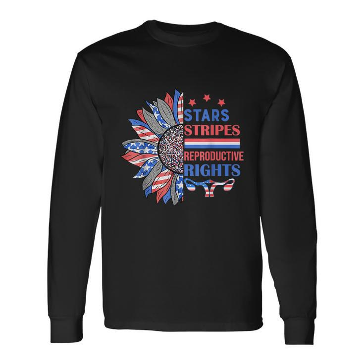 Star Stripes Reproductive Rights America Sunflower Pro Choice Pro Roe Long Sleeve T-Shirt