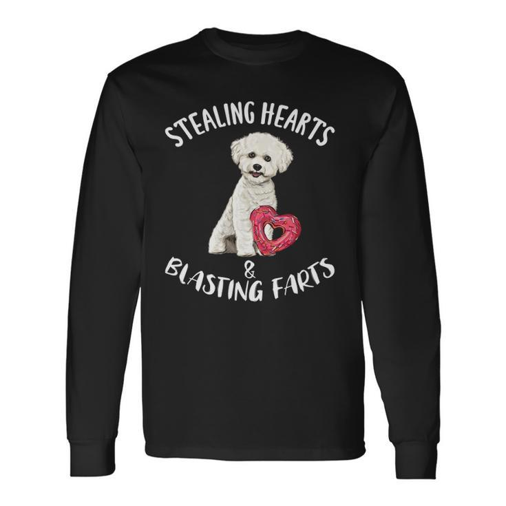 Stealing Hearts Blasting Farts Bichons Frise Valentines Day Long Sleeve T-Shirt Gifts ideas