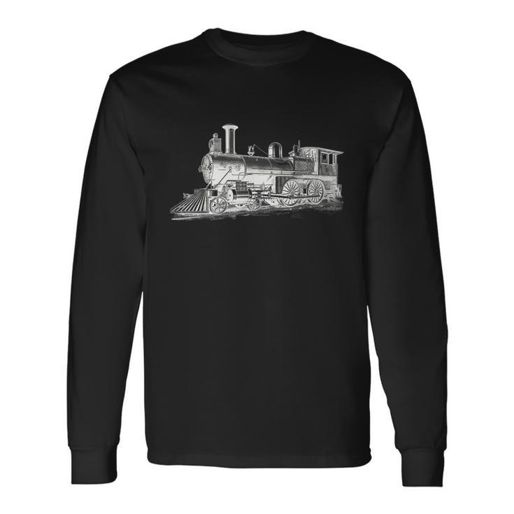 Steam Locomotive Train Engineer Railroad Mechanic Long Sleeve T-Shirt