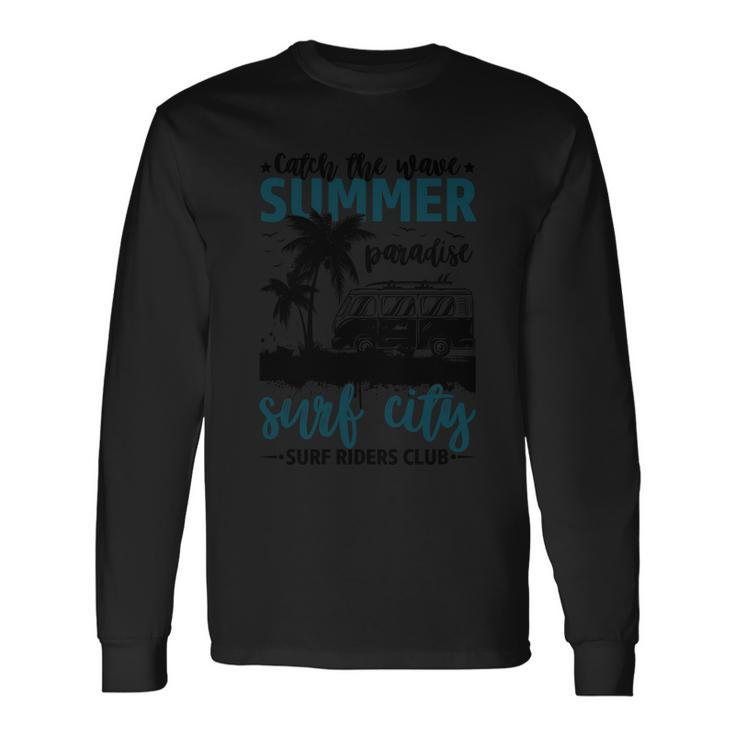 Summer Paradise Surf City Surf Riders Club Surfìng Long Sleeve T-Shirt