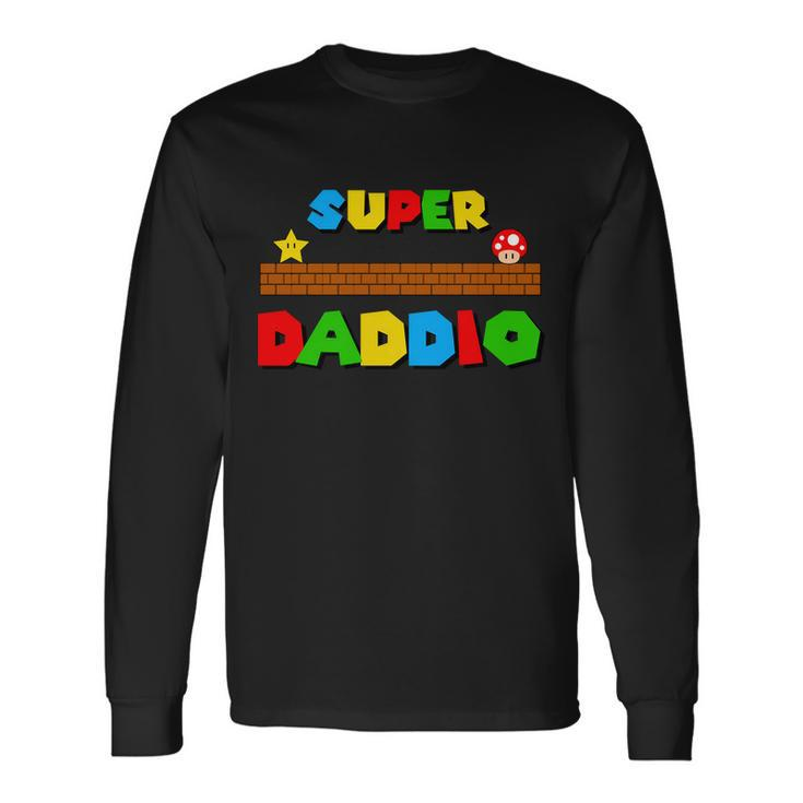 Super Daddio Retro Video Game Tshirt Long Sleeve T-Shirt