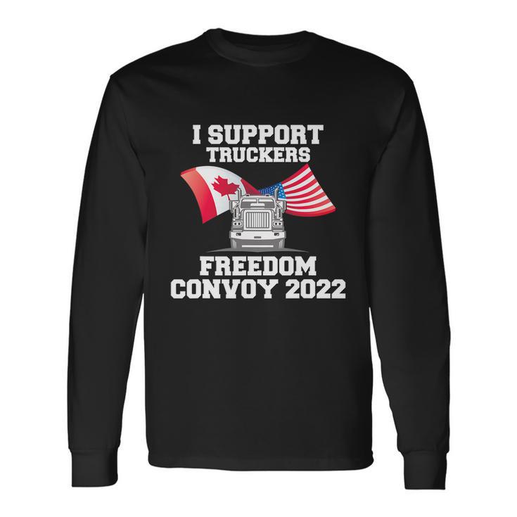 I Support Truckers Freedom Convoy 2022 Tshirt Long Sleeve T-Shirt