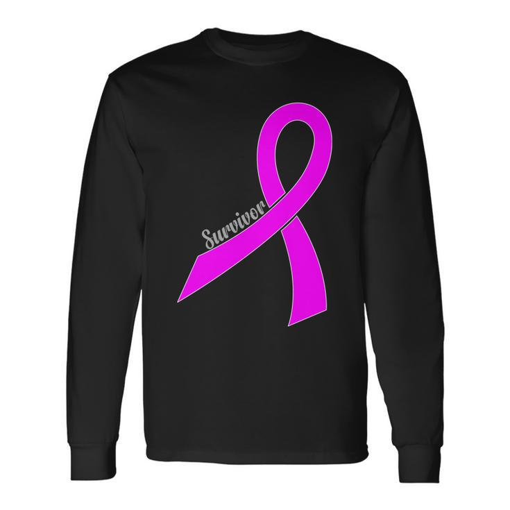 Survivor Breast Cancer Ribbon Tshirt Long Sleeve T-Shirt